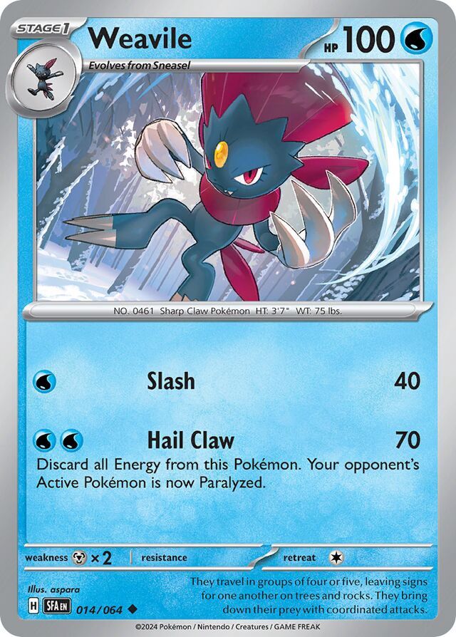 Weavile - Scarlet &amp; Violet Shrouded fable 014/064, Fini: Unlimited