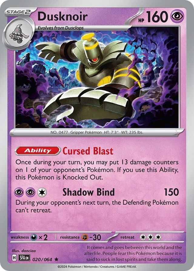 Dusknoir - Scarlet &amp; Violet Shrouded fable 020/064, Fini: Unlimited