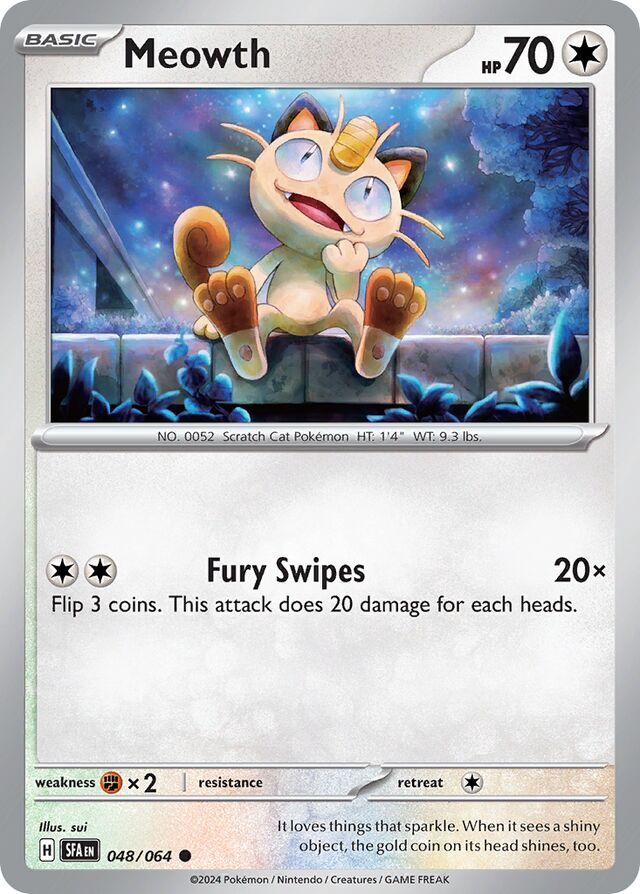 Meowth - Scarlet &amp; Violet Shrouded fable 048/064, Fini: Unlimited