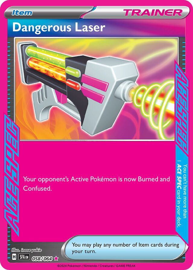Trainer Dangerous laser - Scarlet &amp; Violet Shrouded fable 058/064, Fini: Holofoil