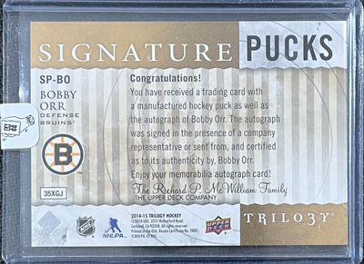 Bobby Orr - 2014-15 Upper Deck Trilogy Signature pucks SP-BO