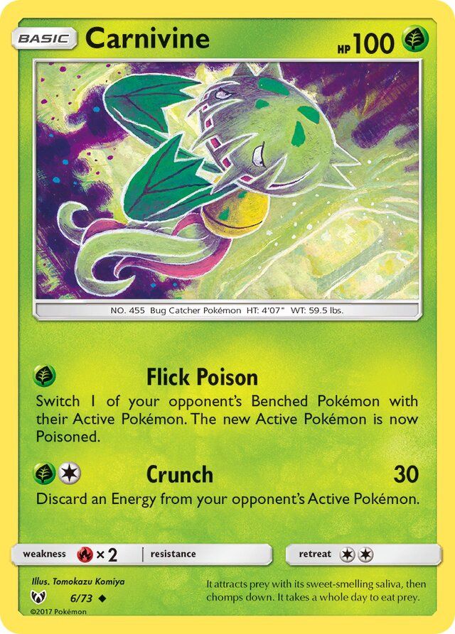 Carnivine - Sun &amp; Moon Shining legends 6/73, Fini: Unlimited