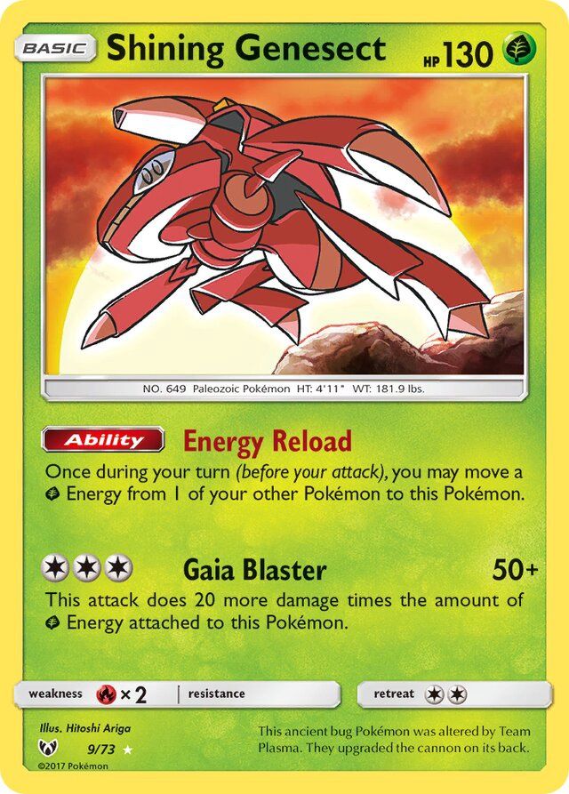 Shining Genesect - Sun &amp; Moon Shining legends 9/73, Fini: Holofoil