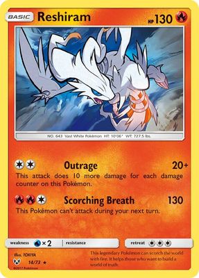 Reshiram - Sun &amp; Moon Shining legends 14/73