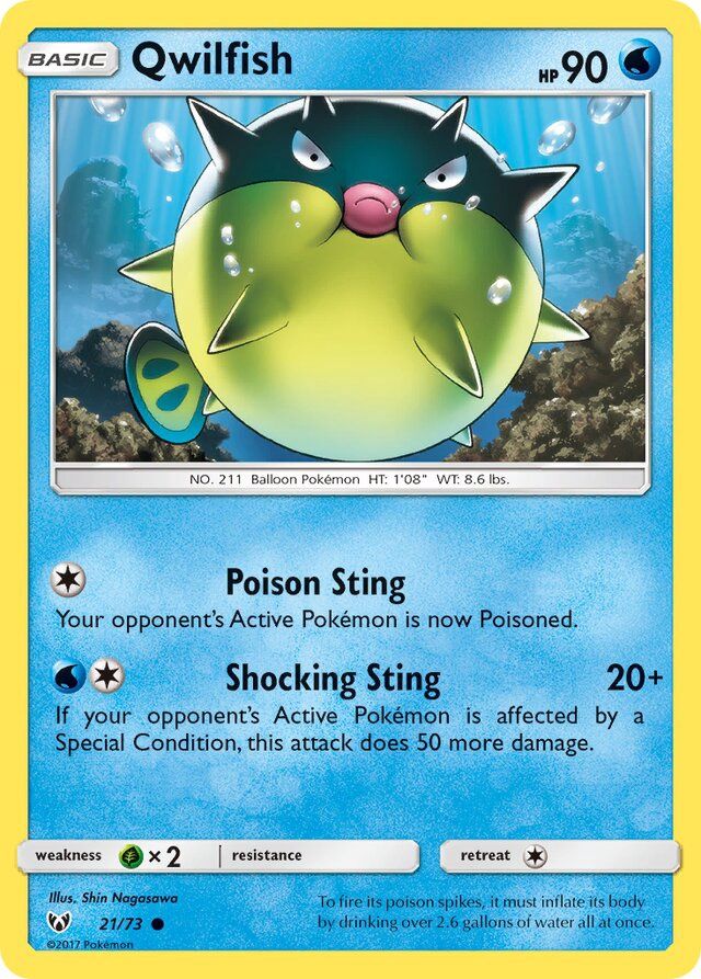 Qwilfish - Sun &amp; Moon Shining legends 21/73, Fini: Unlimited