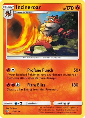 Incineroar - Sun &amp; Moon Shining legends 17/73