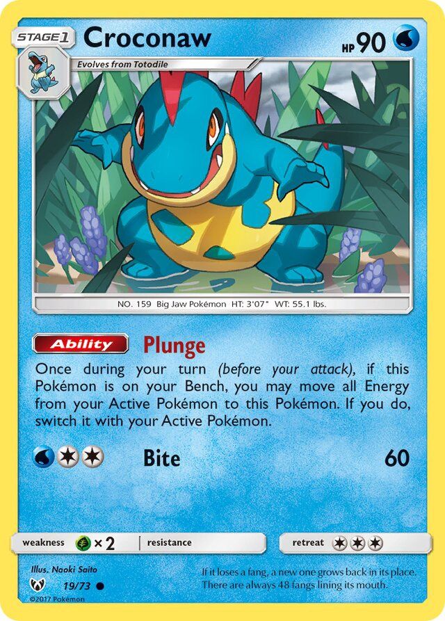 Croconaw - Sun &amp; Moon Shining legends 19/73, Fini: Unlimited