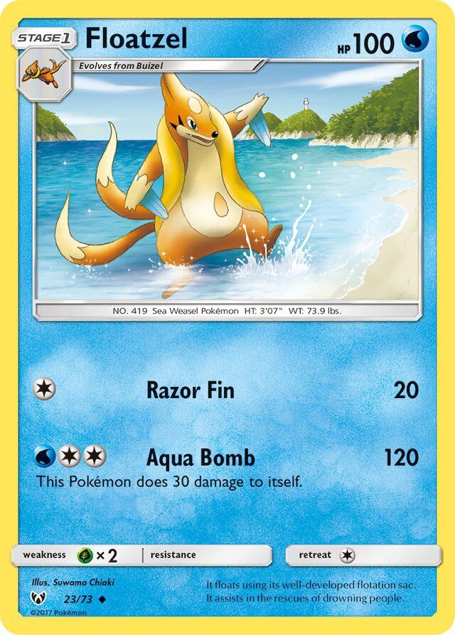 Floatzel - Sun &amp; Moon Shining legends 23/73, Fini: Unlimited