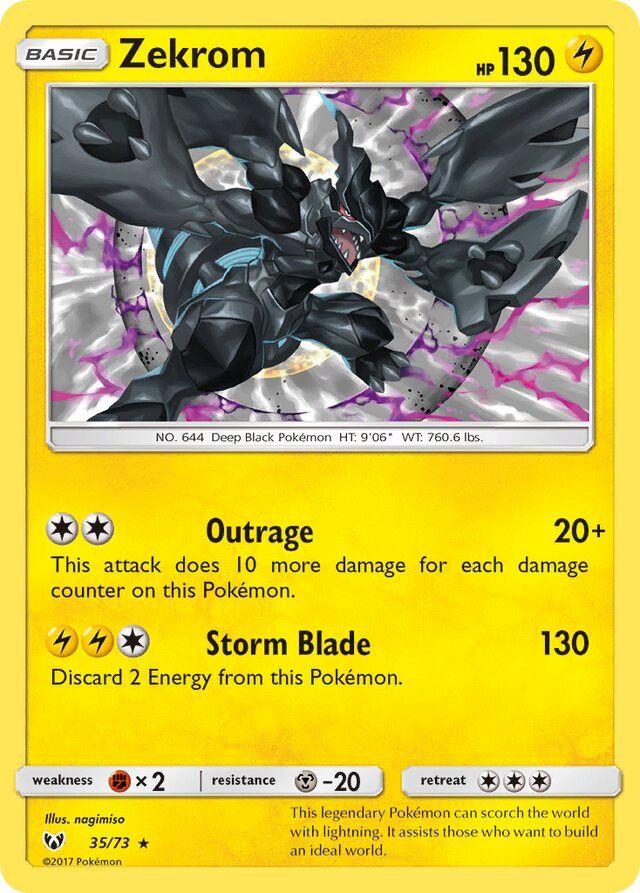 Zekrom - Sun &amp; Moon Shining legends 35/73, Fini: Unlimited
