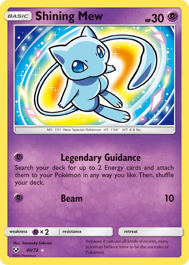Shining Mew - Sun &amp; Moon Shining legends 40/73, Fini: Holofoil