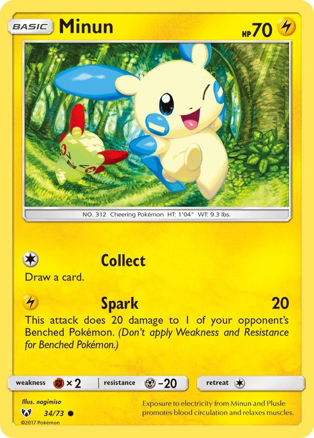 Minun - Sun &amp; Moon Shining legends 34/73, Fini: Unlimited