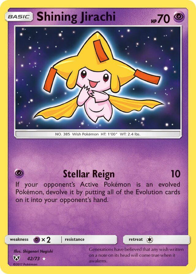 Shining Jirachi - Sun &amp; Moon Shining legends 42/73, Fini: Holofoil