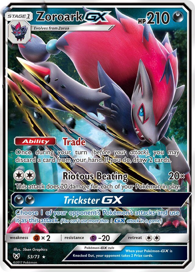 Zoroark GX - Sun &amp; Moon Shining legends 53/73, Fini: Holofoil