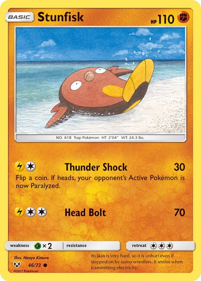 Stunfisk - Sun &amp; Moon Shining legends 46/73, Fini: Unlimited