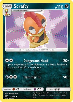 Scrafty - Sun &amp; Moon Shining legends 51/73