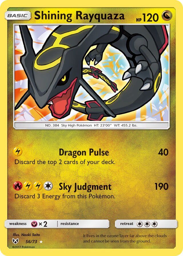 Shining Rayquaza - Sun &amp; Moon Shining legends 56/73, Fini: Holofoil
