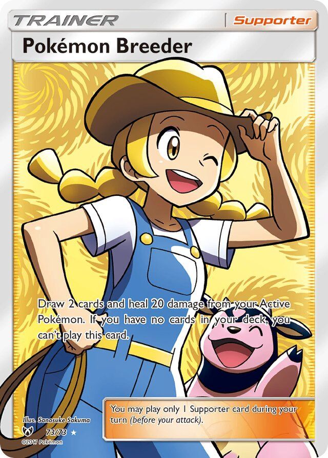 Trainer Pokemon breeder - Sun &amp; Moon Shining legends 73/73, Fini: Holofoil