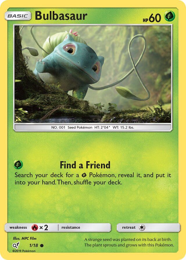 Bulbasaur - Sun &amp; Moon Detective Pikachu 1/18, Fini: Holofoil