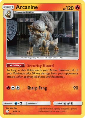 Arcanine - Sun &amp; Moon Detective Pikachu 6/18