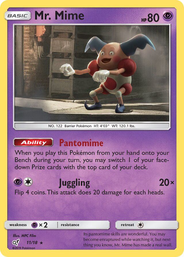 Mr. Mime - Sun &amp; Moon Detective Pikachu 11/18, Fini: Holofoil