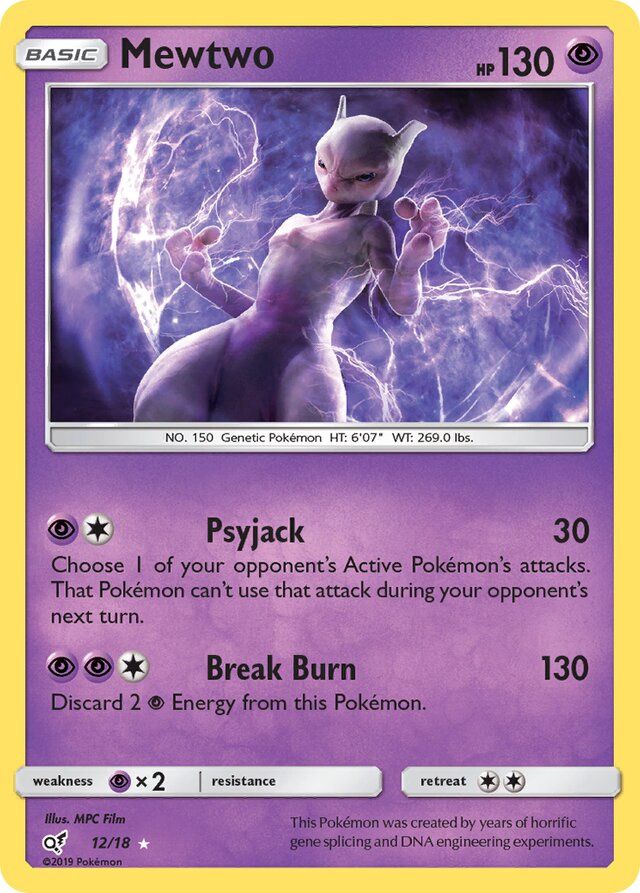 Mewtwo - Sun &amp; Moon Detective Pikachu 12/18, Fini: Holofoil