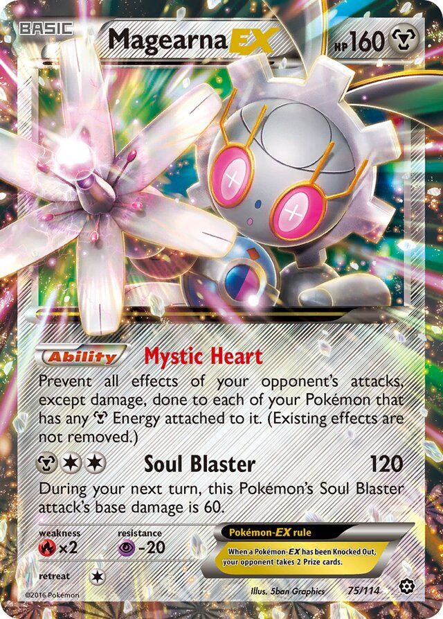 Magearna EX - XY Steam siege 75/114, Fini: Holofoil