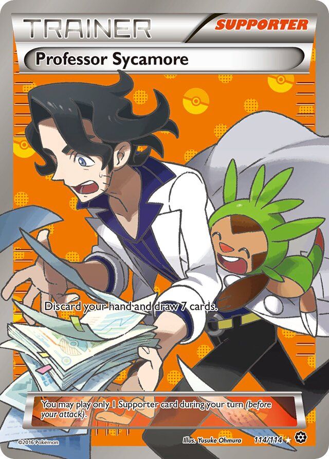 Trainer Professor Sycamore - XY Steam siege 114/114, Fini: Holofoil