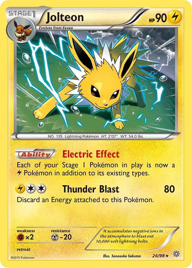 Jolteon - XY - Ancient origins 26/98, Fini: Reverse holo