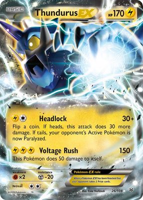 Thundurus EX - XY Roaring skies 26/108