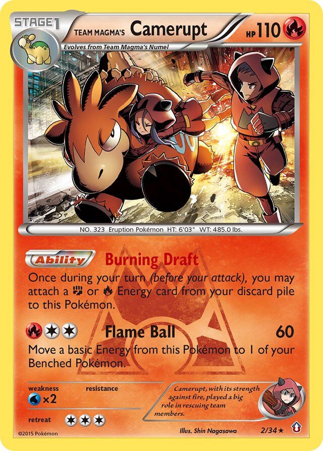 Team Magma&#39;s Camerupt - XY Double crisis 2/34, Fini: Reverse holo