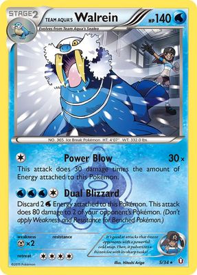Team Aqua&#39;s Walrein - XY Double crisis 5/34