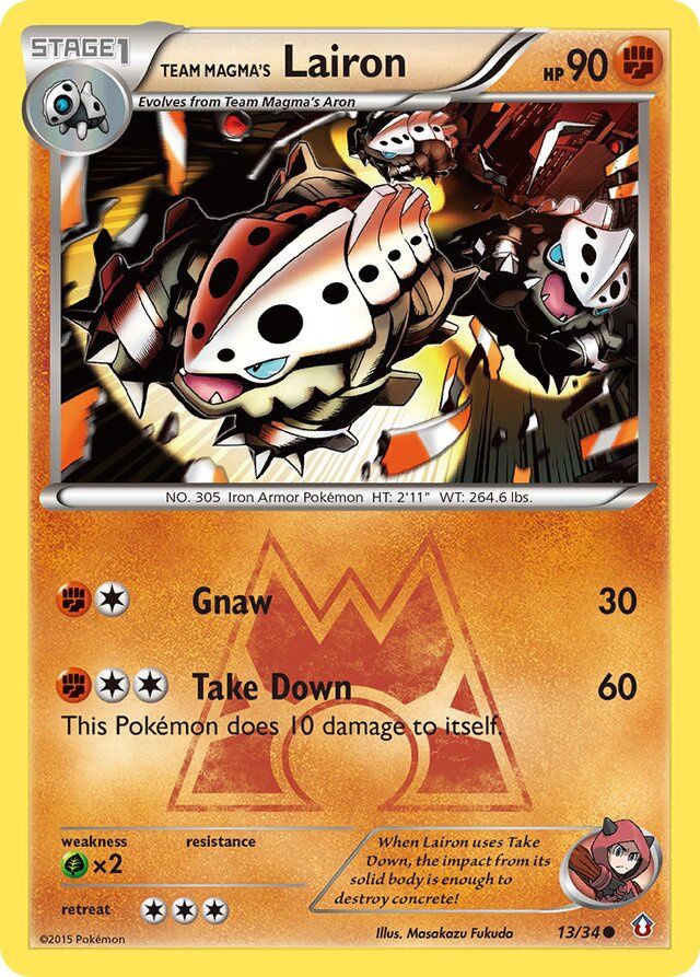 Team Magma&#39;s Lairon - XY Double crisis 13/34, Fini: Unlimited
