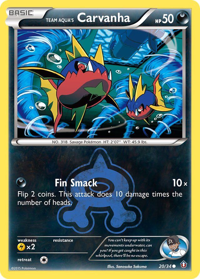 Team Aqua&#39;s Carvanha - XY Double crisis 20/34, Fini: Unlimited