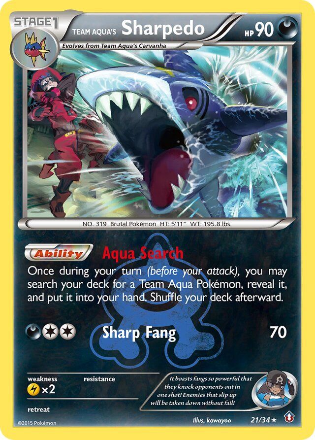 Team Aqua&#39;s Sharpedo - XY Double crisis 21/34, Fini: Reverse holo