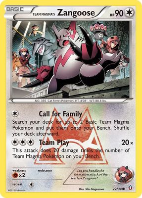 Team Magma&#39;s Zangoose - XY Double crisis 22/34