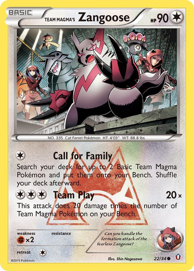 Team Magma&#39;s Zangoose - XY Double crisis 22/34, Fini: Unlimited