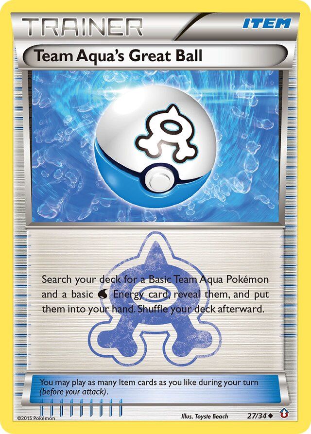 Trainer Team Aqua&#39;s great ball - XY Double crisis 27/34, Fini: Unlimited