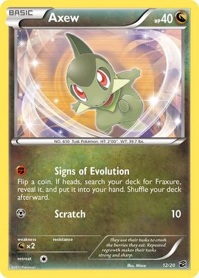 Axew - Black &amp; White Dragon vault 12/20