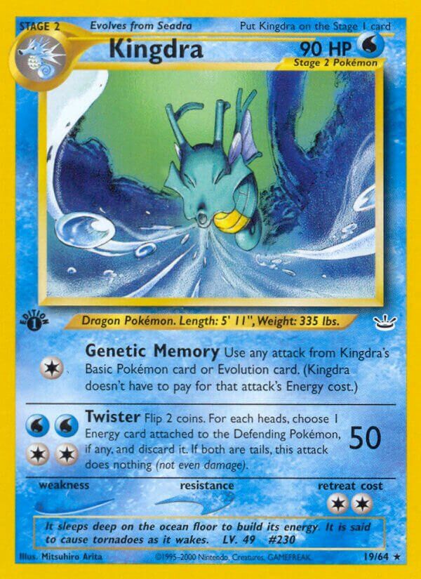 Kingdra - NEO Revelation 19/64, Fini: 1st edition