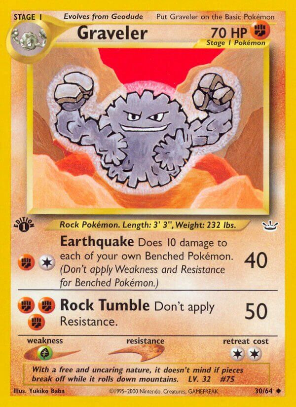 Graveler - NEO Revelation 30/64, Fini: 1st edition