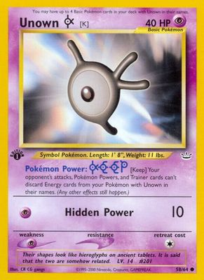 Unown (K) - NEO Revelation 58/64