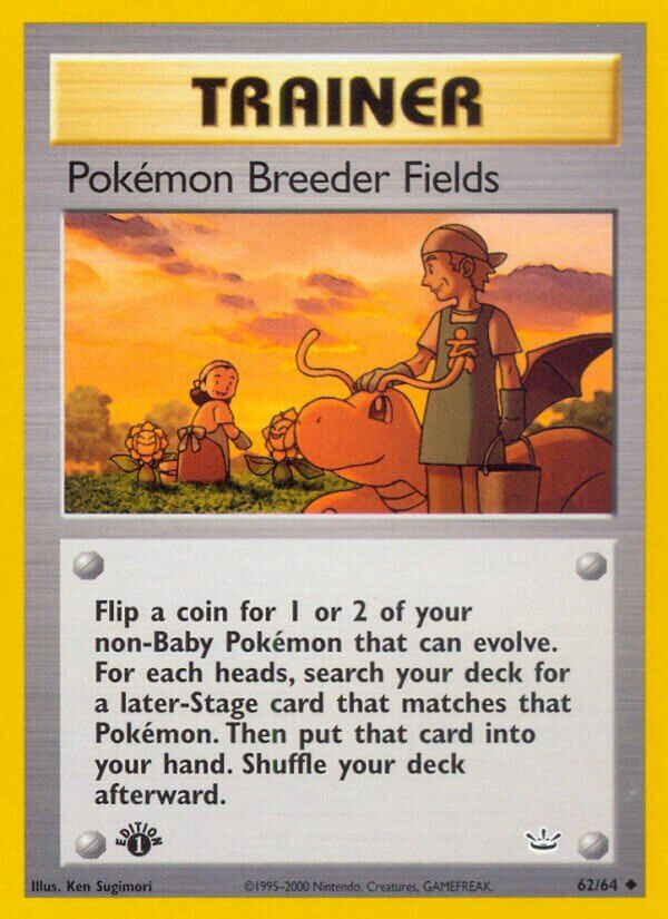 Trainer Pokemon breeder fields 62/64, Fini: 1st edition