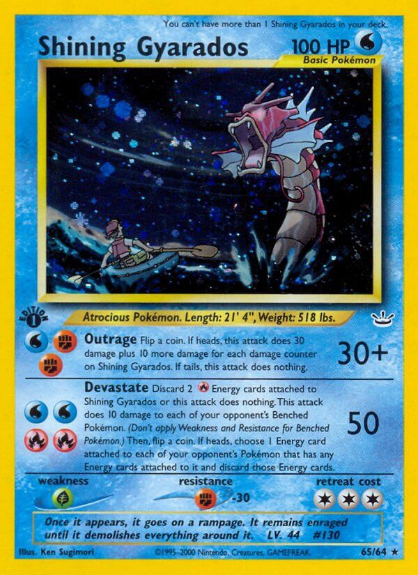 Shining Gyarados - NEO Revelation 65/64, Fini: 1st edition Holofoil