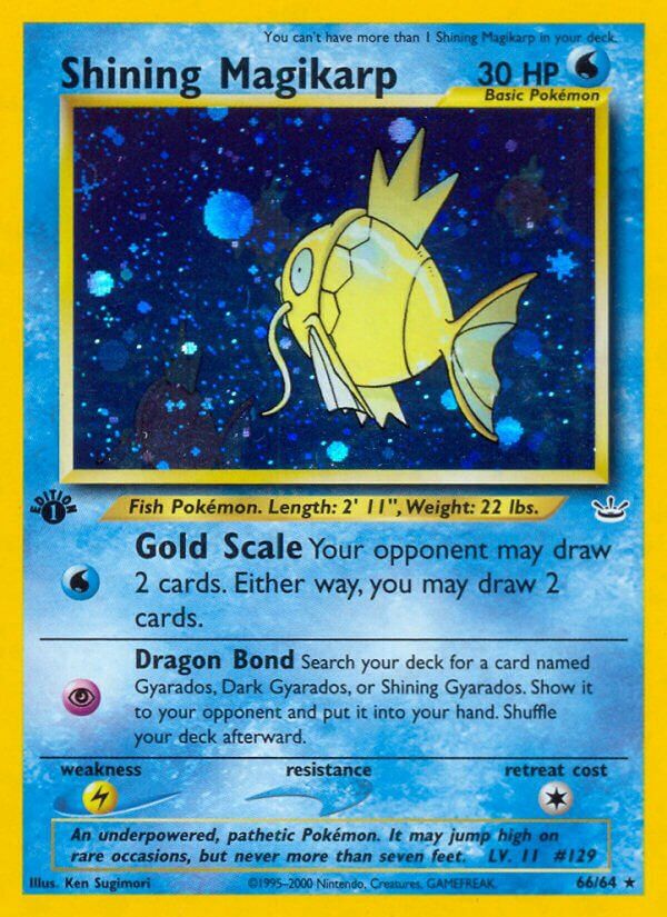 Shining Magikarp- NEO Revelation 66/64, Fini: 1st edition Holofoil