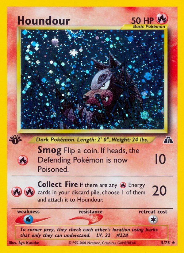 Houndour - NEO Discovery 5/75, Fini: 1st edition Holofoil