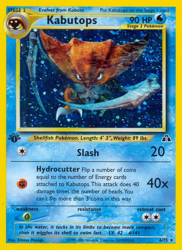 Kabutops - NEO Discovery 6/75, Fini: 1st edition Holofoil