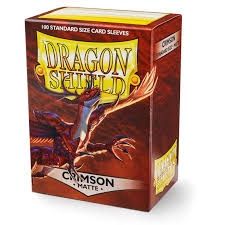 Dragon shield - 100 Standard size card sleeves CRIMSON