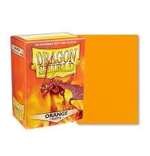 Dragon shield - 100 Standard size card sleeves ORANGE