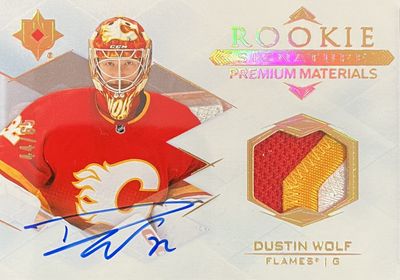 Dustin Wolf - 2023-24 Upper Deck Ultimate Rookie signatures premium materials /65