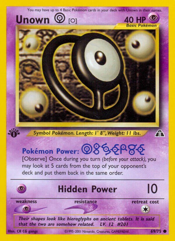 Unown - NEO Discovery 69/75, Fini: 1st edition